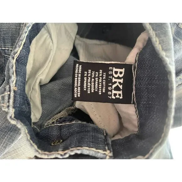 BKE Est 1967 Mens Blue Cotton Blend Stretch Jake Straight Leg Jeans Size 30x36 - Picture 4 of 9